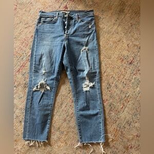Levi's Distressed Skinny Blue Jeans